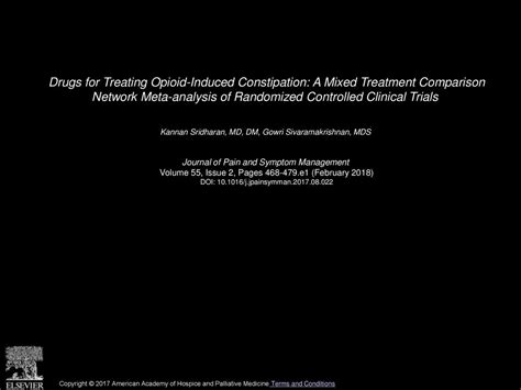 Drugs For Treating Opioid Induced Constipation A Mixed Treatment