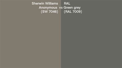 Sherwin Williams Anonymous Sw 7046 Vs Ral Green Grey Ral 7009 Side