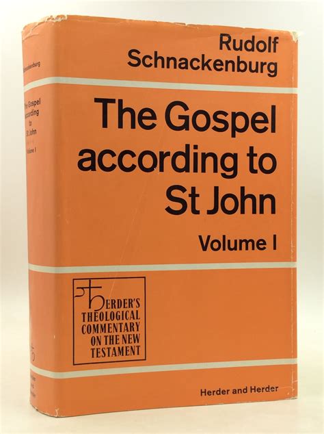 The Gospel According To St John Volume One Introduction And Commentary