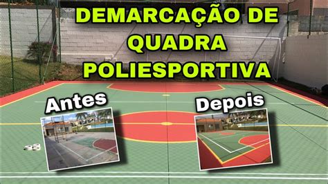 COMO DEMARCAR QUADRA POLIESPORTIVA Pintura De Quadra Parte 2 YouTube