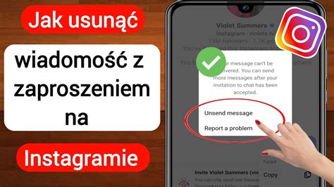 Jak cofnąć wysłanie wiadomości z zaproszeniem na Instagramie Wiadomość