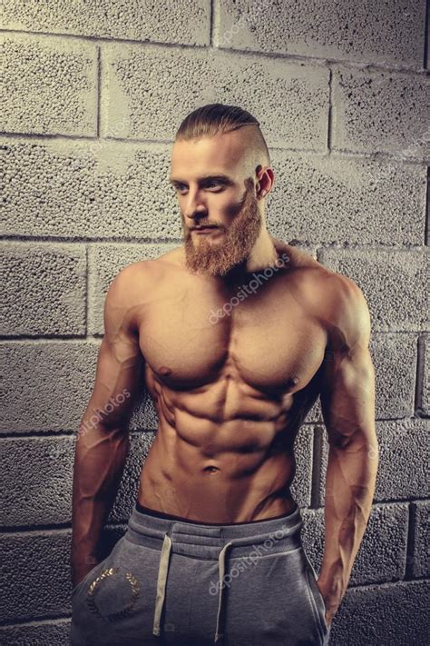 Shirtless Muscular Man With Beard Stock Photo By Fxquadro 102949114