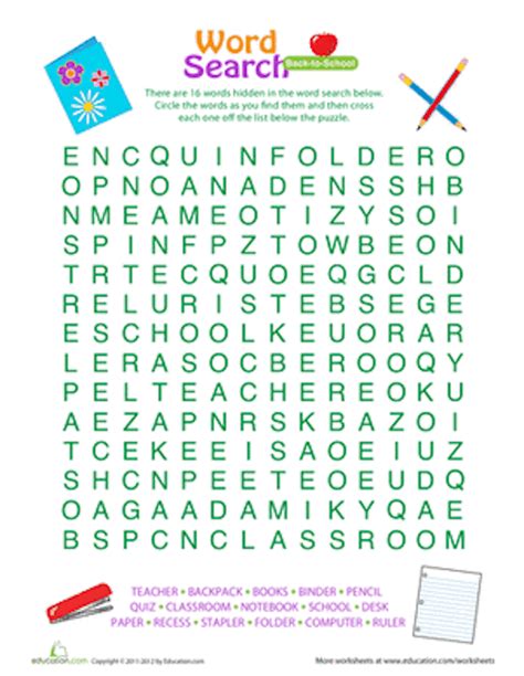 Educational Word Search For Kids