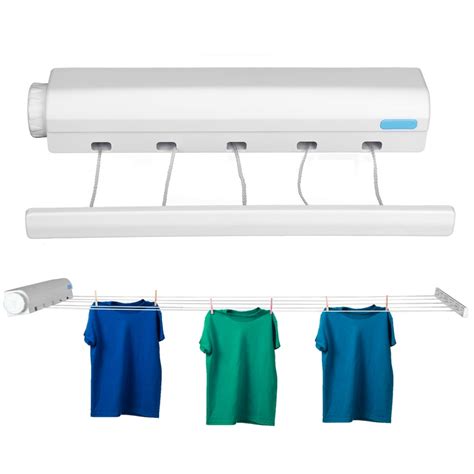 LYUMO Telescopic Retractable Clothesline Clothes Drying Rope Hanger for Indoor Outdoor Supplies ...