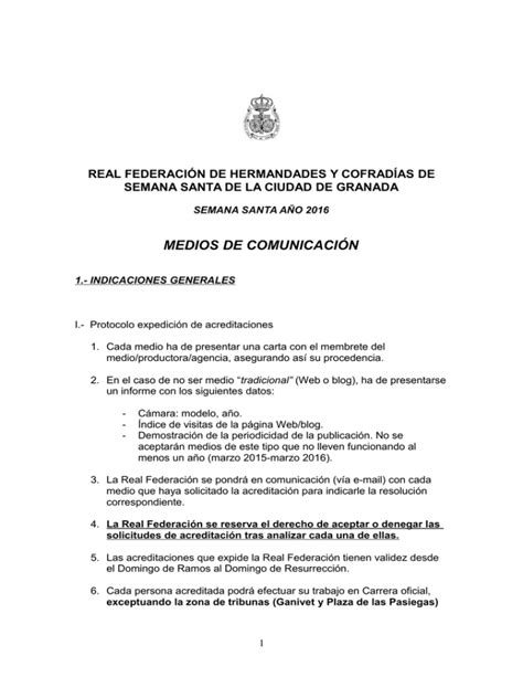 Medios De Comunicaci N Real Federaci N De Hermandades Y