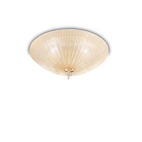 Plafoniera Vetro Graniglia Ambra Ideal Lux Shell