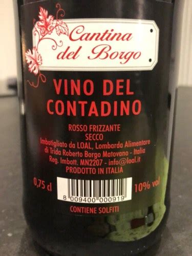 Cantina Del Borgo Vino Del Contadino Rosso Frizzante Secco Vivino Us