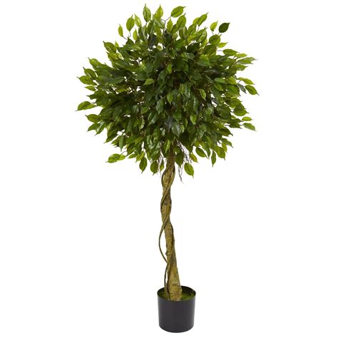 Earthflora Faux Ficus Trees 5 Ficus Artificial Topiary Tree Outdoor Uv Resistant Indoor