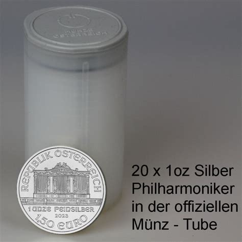 Silbermünze 20x 1oz Philharmoniker Tube differenzbesteuert aktueller