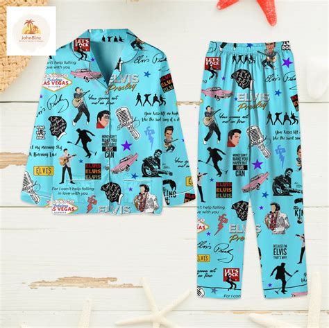 Elvis Presley Pajamas Set Rock And Roll Pajamas Elvis Etsy