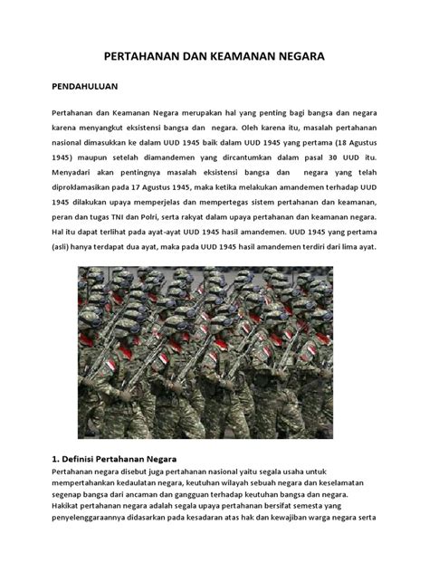 Pertahanan Dan Keamanan Negara
