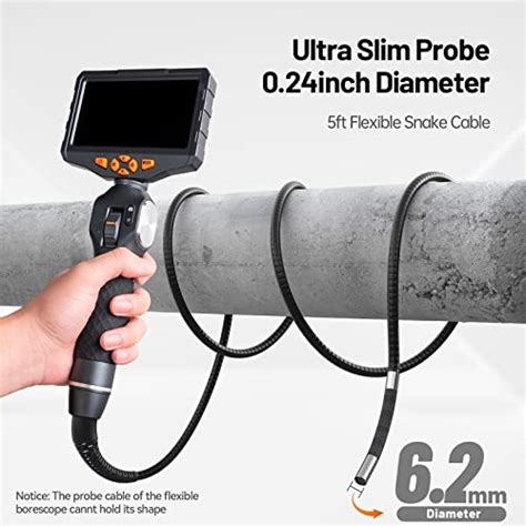 Articulating Borescope Teslong 5 Inch IPS Endoscope Inspection Camera