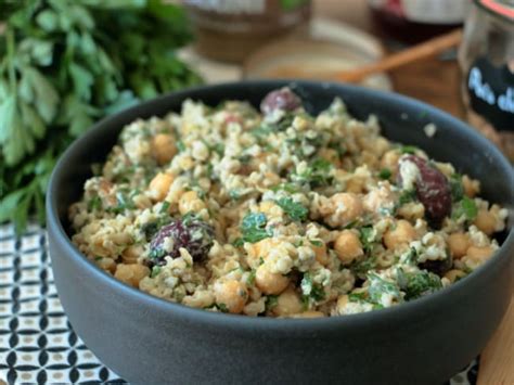 Salade De Pois Chiches Et Boulgour Sauce Tahini Recette Salade De