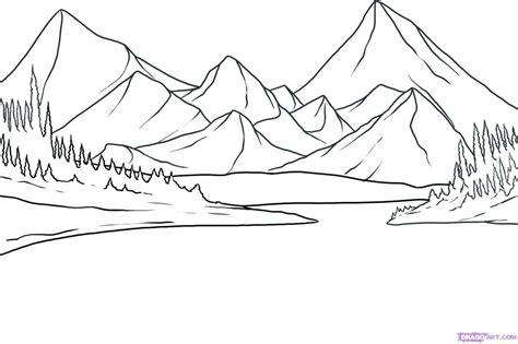 Mountain Landscape Coloring Pages at GetDrawings | Free download