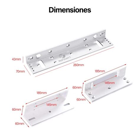 Soporte En L Z Para Cerradura Electromagnética De 500Kg Control Acceso