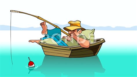 Fisherman In A Boat Cartoon