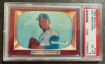 1955 Bowman 143 Don Newcombe Brooklyn Dodgers Baseball Card PSA 6 EX