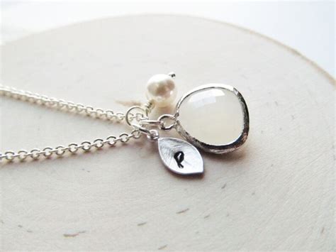 Moonstone Necklace Pearl Necklace June Birthstone Necklace Etsy