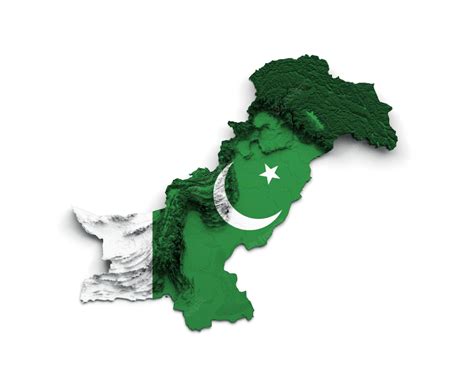 Premium Photo Pakistan Map Pakistani Flag Shaded Relief Color Height