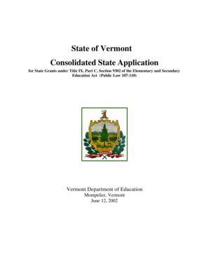 Fillable Online Education Vermont Part I Final June Vermont