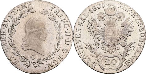 Österreich Franz II I 1792 1835 20 Kreuzer 1805 G Nagybanya ss