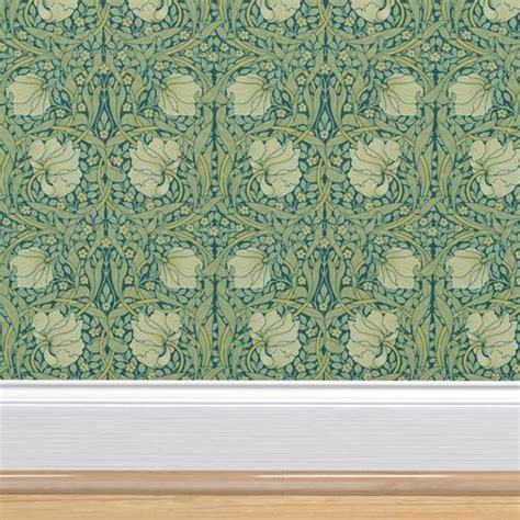 William Morris Antiqued Pimpernel Wallpaper Spoonflower