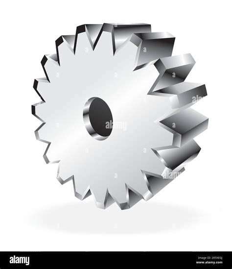 Chromed And Reflective 3D Gears Isolated Stock Vector Image Art Alamy