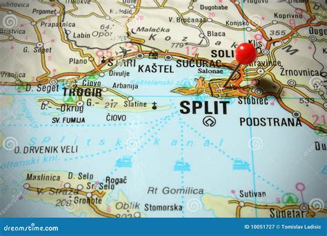 Mapa De Croatia - Split Fotografia de Stock Royalty Free - Imagem: 10051727