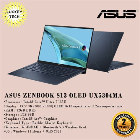 Jual Asus Zenbook S13 Oled Ux5304ma Oleds711 Intel Ultra 7 155u 32gb