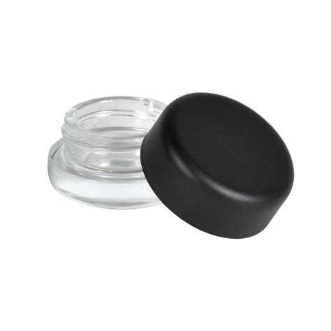 Ml Wide Concentrate Jar Clear Glass Black Cr Lid Qty