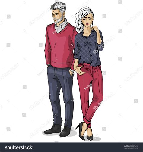 Vector Woman Man Models Vector De Stock Libre De Regalías 770477458 Shutterstock