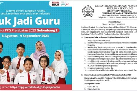 Informasi Lengkap Ppg Pendaftaran Program Pendidikan Profesi Guru Ppg Prajabatan Gelombang 2