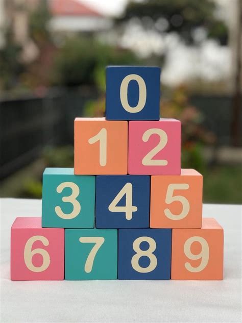 Wooden Number Cubescolorful Wooden Number Math Blocks For Kidshome