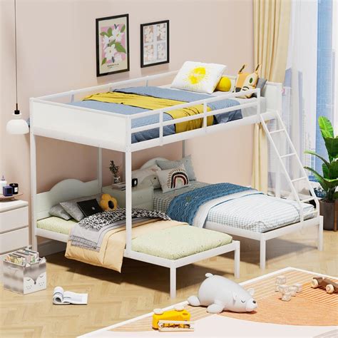 Amazon Emkk Triple Bunk Beds For Metal Bunk Bed Full Over Twin