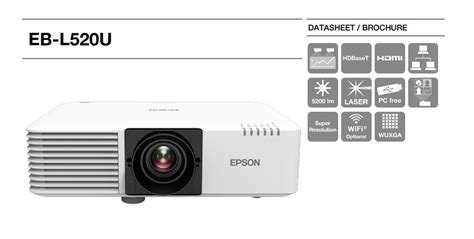 Epson Eb L520u 3lcd Wuxga 5200 Lumens Business Laser Projector