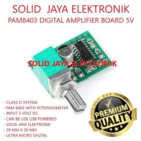 Jual POWER CLASS D PAM8403 PLUS POTENSIO TONE POWER MINI AMPLIFIER 5V