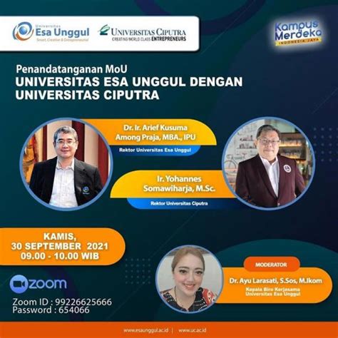 Penandatanganan MoU Universitas Esa Unggul Dengan Universitas Ciputra