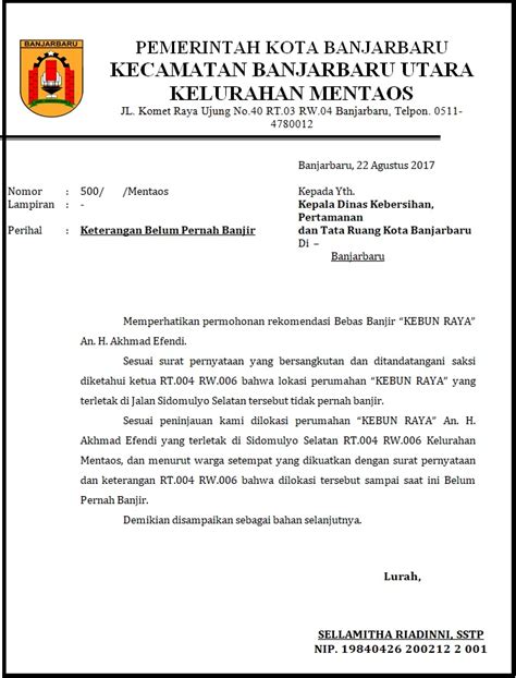 Detail Contoh Surat Keterangan Banjir Dari Rt Koleksi Nomer 2