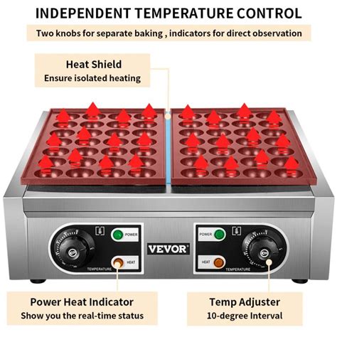 Best VEVOR Electric Takoyaki Maker for Sale | Commercial Takoyaki Machine Non Stick Double ...