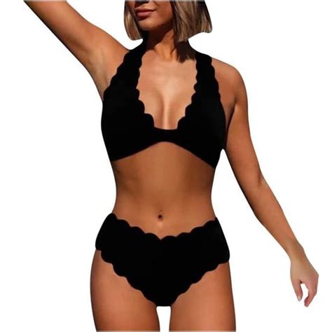 Bikini Pour Femme Avec Coussinet De Poitrine Sans Support En Acier Sexy Bandouli Re Maillot De