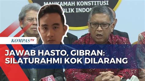 Gibran Jawab Hasto Soal Pdip Tutup Pintu Silaturahmi Untuk Jokowi Youtube