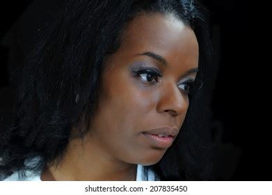 Portrait African American Naked Woman Looking Stock Photo