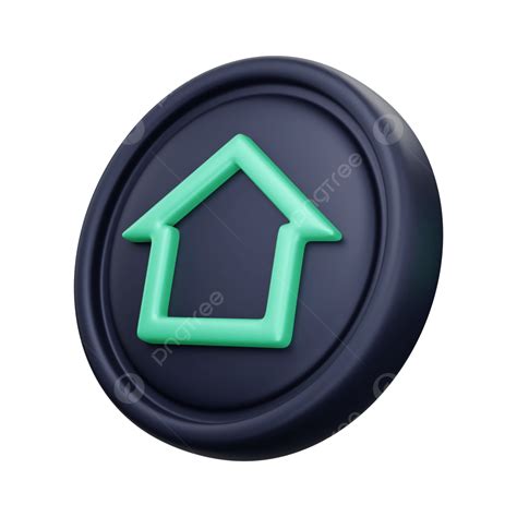 Home Button 3d Icon Render, 3d Home Button Icon, 3d Home Button, 3d Icon Render PNG Transparent ...