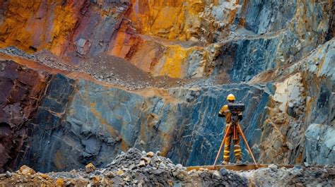 Trabajador De Una Mina De Cobre A Cielo Abierto Topograf A De Minas