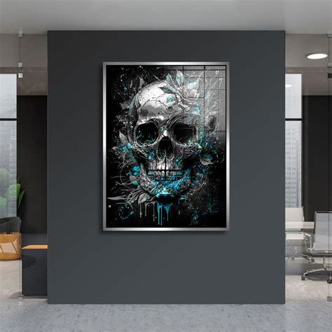 Unikat Totenkopf Wand Bild Silber Von R Danell Kaufen