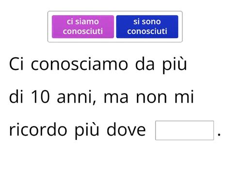 Verbi Riflessivi Al Passato Prossimo Complete The Sentence