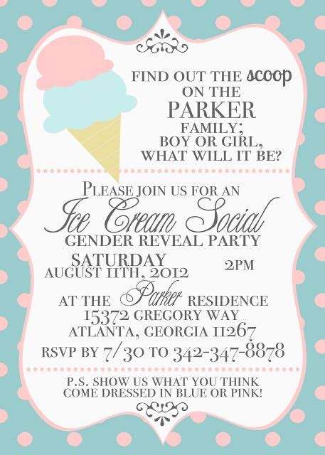 Baby Reveal Ice Cream Party Invite Gender Reveal Invitations Baby