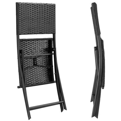 Polyrattan Folding Chair Rom 2pcs Black Deubaxxl