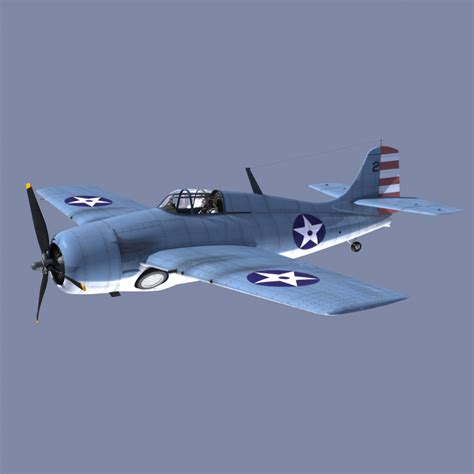 3d Max F4f Wildcat Grumman Fighter