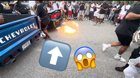 Insane Car Meet OTG Car Meet Charger Catches On Fire YouTube